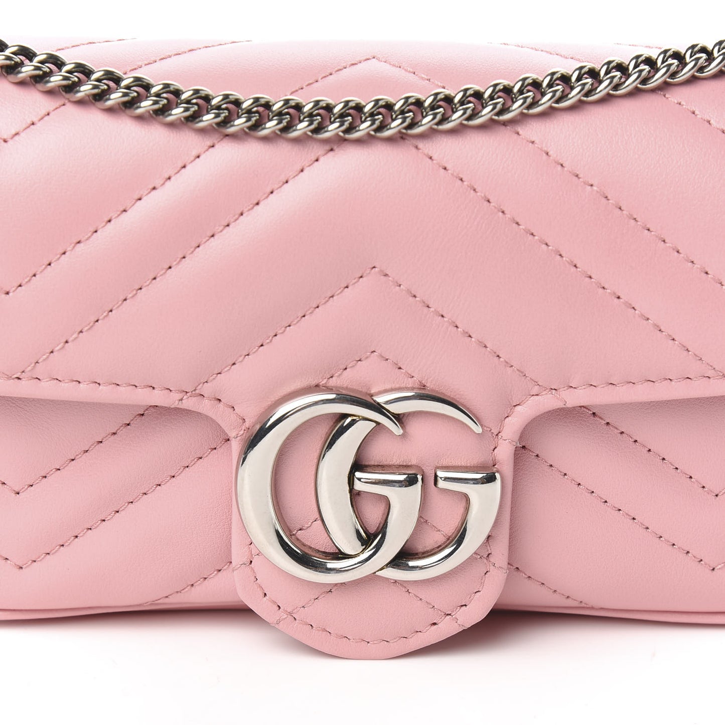 Calfskin Matelasse Super Mini GG Marmont Shoulder Bag Wild Rose
