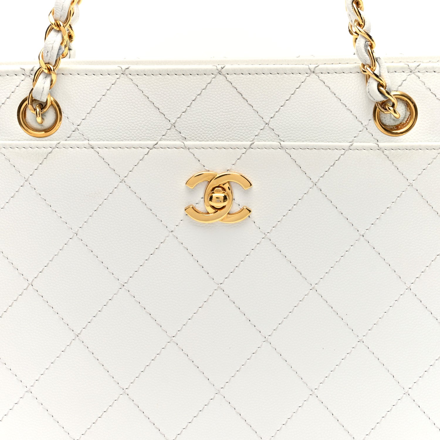 Chanel Caviar Quilted Shoulder Bag White 8 of 10