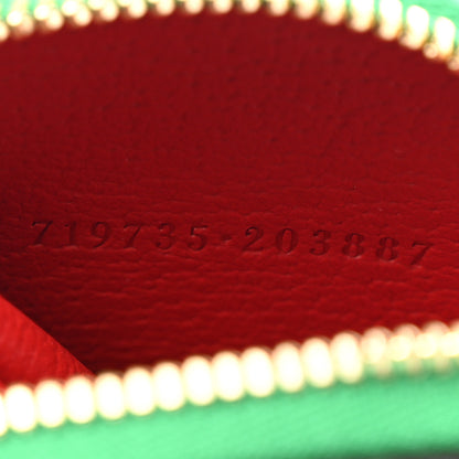 Gucci Textured Dollar Calfskin Retro Interlocking G Fruttini Strawberry Coin Case Bag Charm Key Holder 6 of 7