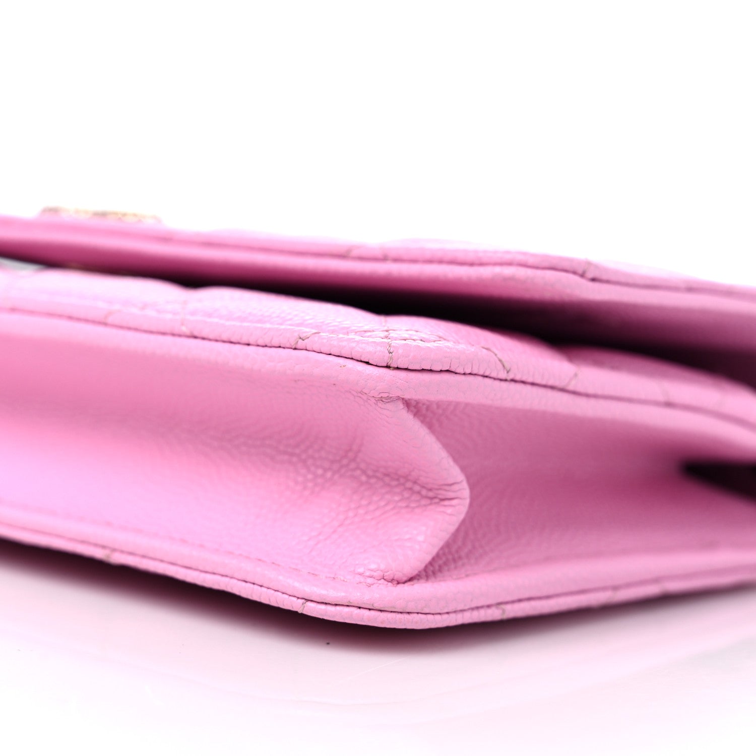 Chanel Caviar Quilted Perforated Metal CC Wallet On Chain WOC Lilac Light Green 10 of 10
