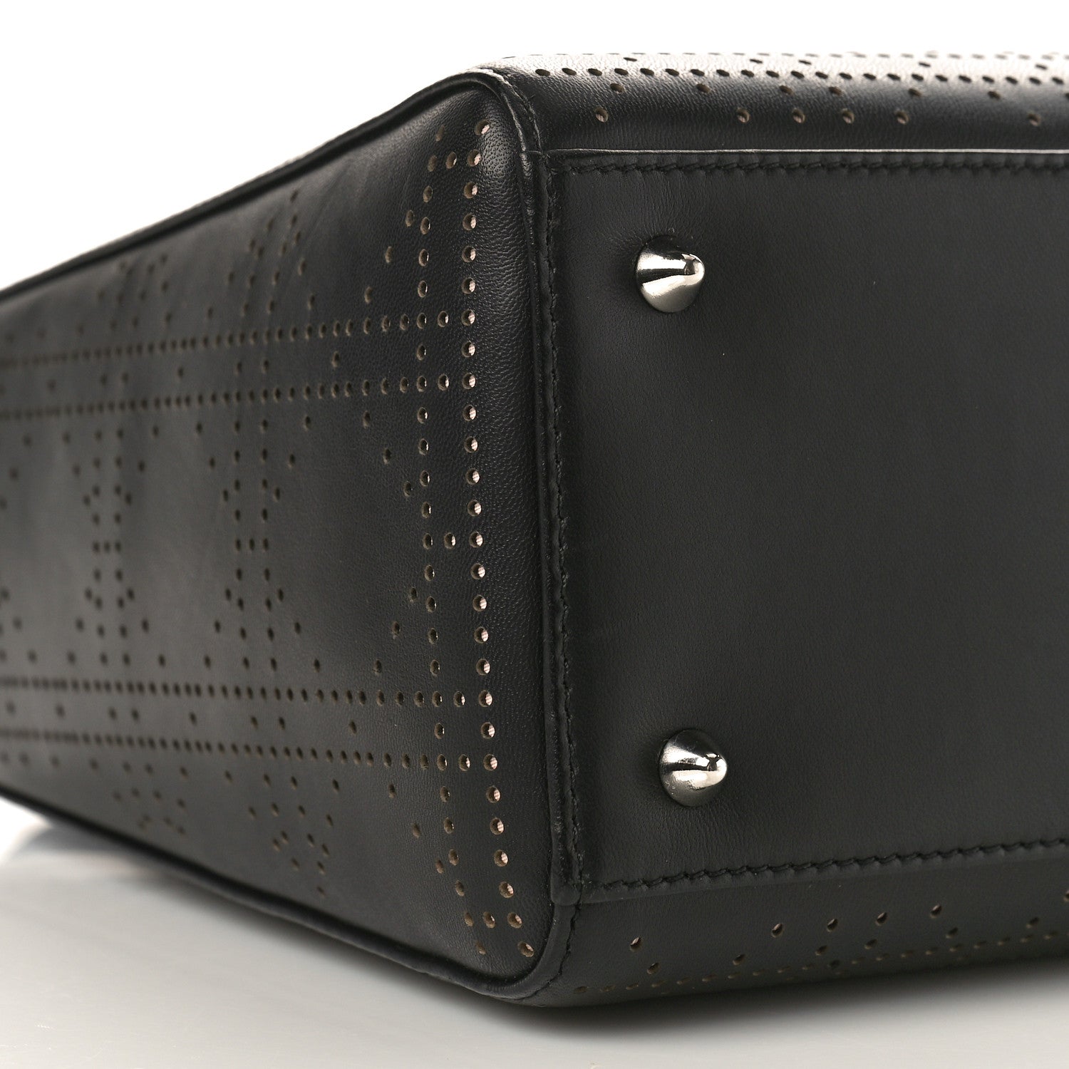 Christian Dior Calfskin Perforated Cannage Medium Lady Dior Black 9 of 12