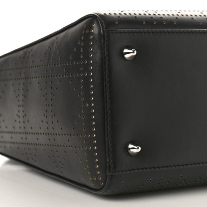 Christian Dior Calfskin Perforated Cannage Medium Lady Dior Black 9 of 12