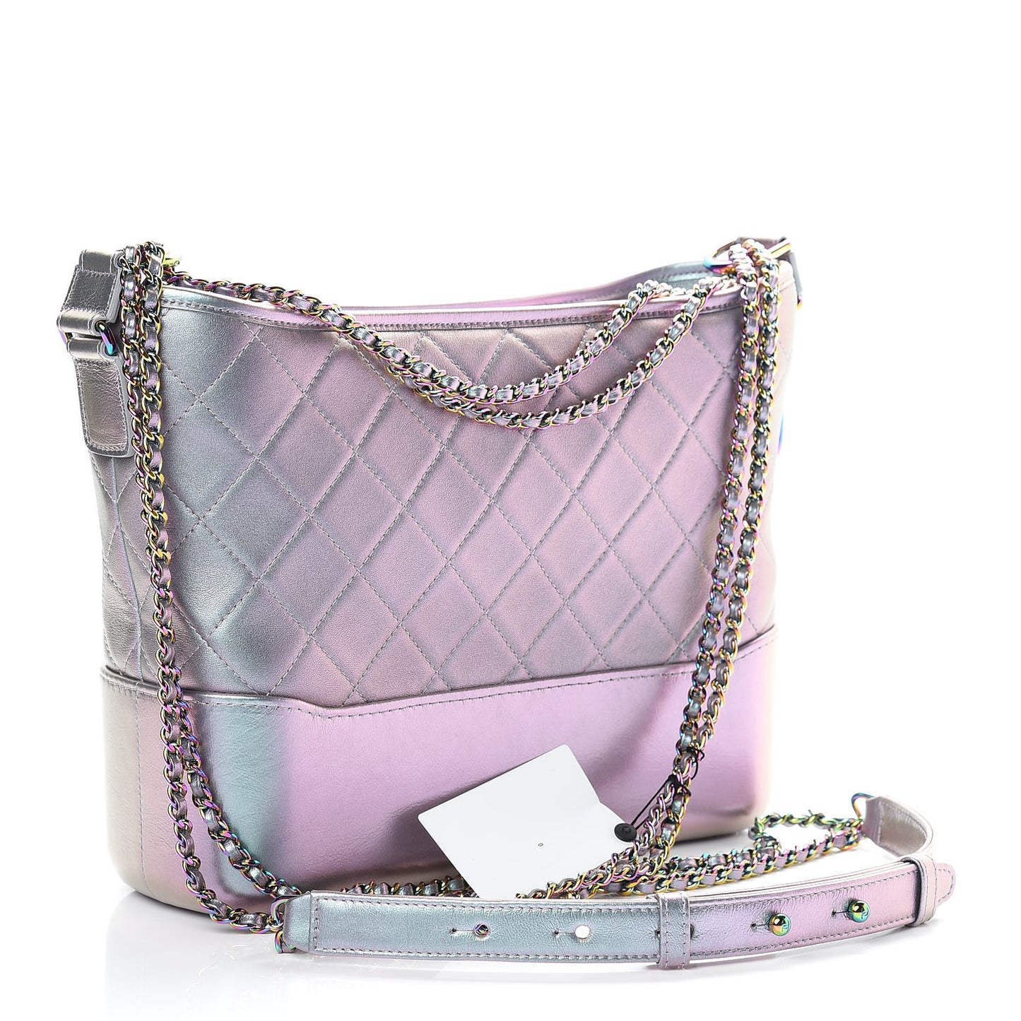 Iridescent Lambskin Calfskin Quilted Medium Gabrielle Hobo Light Purple