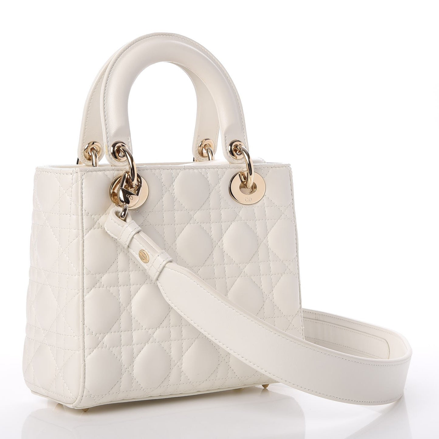 Lambskin Cannage Small My Lady Dior White