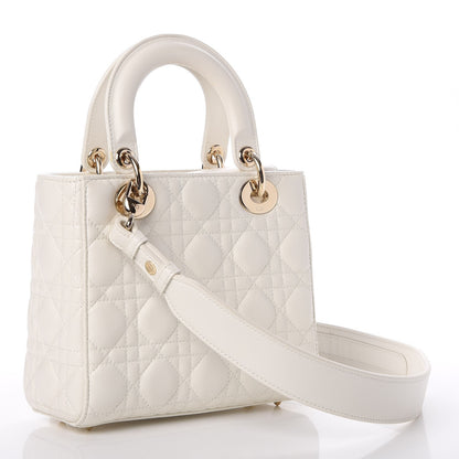 Christian Dior Lambskin Cannage Small My Lady Dior White 3 of 11