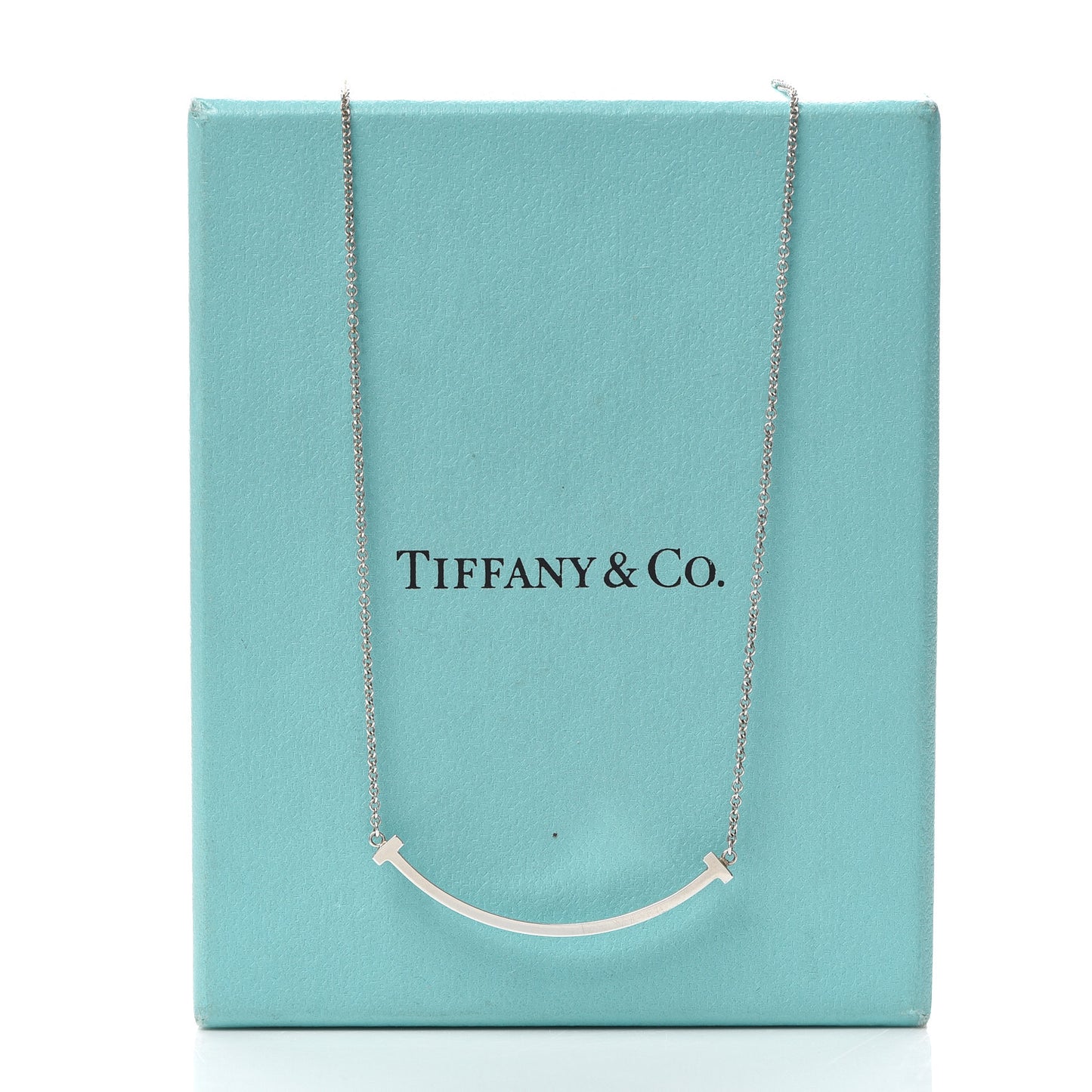Sterling Silver Small T Smile Pendant Necklace