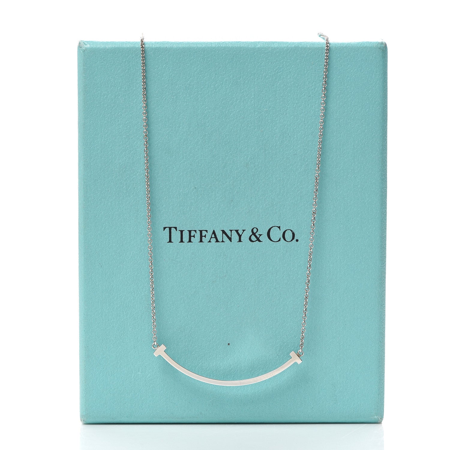 Tiffany Sterling Silver Small T Smile Pendant Necklace 6 of 6