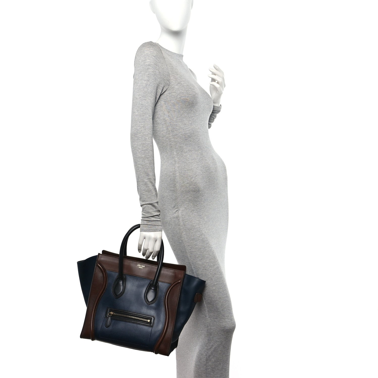 Celine Smooth Calfskin Mini Bi-Color Luggage Navy 2 of 13