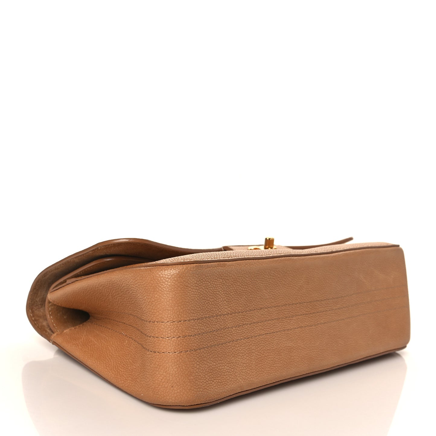 Grained Calfskin Jumbo Classic Pure Double Flap Beige