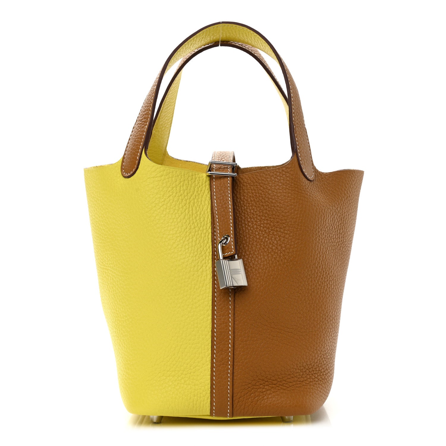 Hermes Taurillon Clemence Casaque Picotin Lock 18 PM Lime Sesame 1 of 9