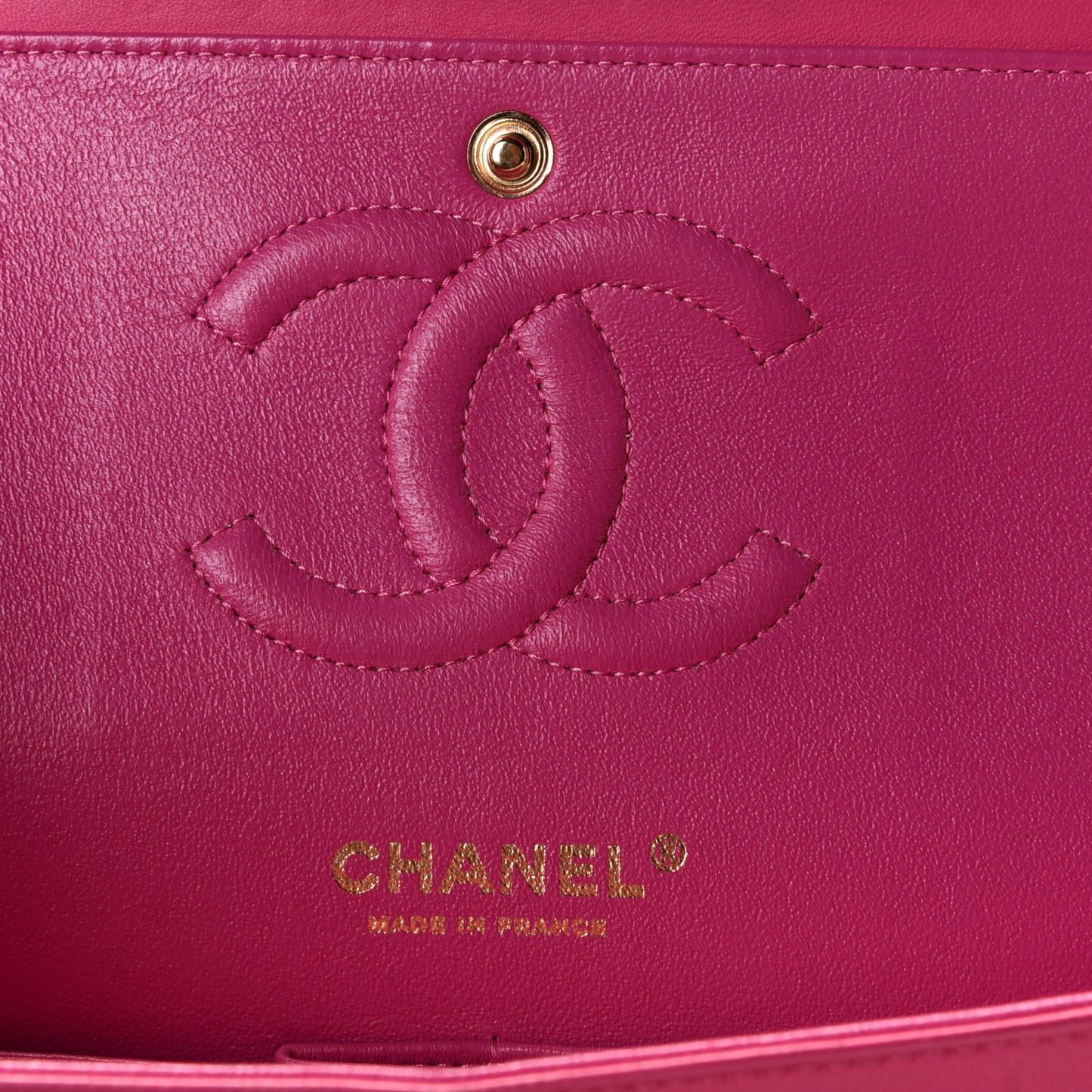 Lambskin Chevron Quilted Medium Double Flap Pink