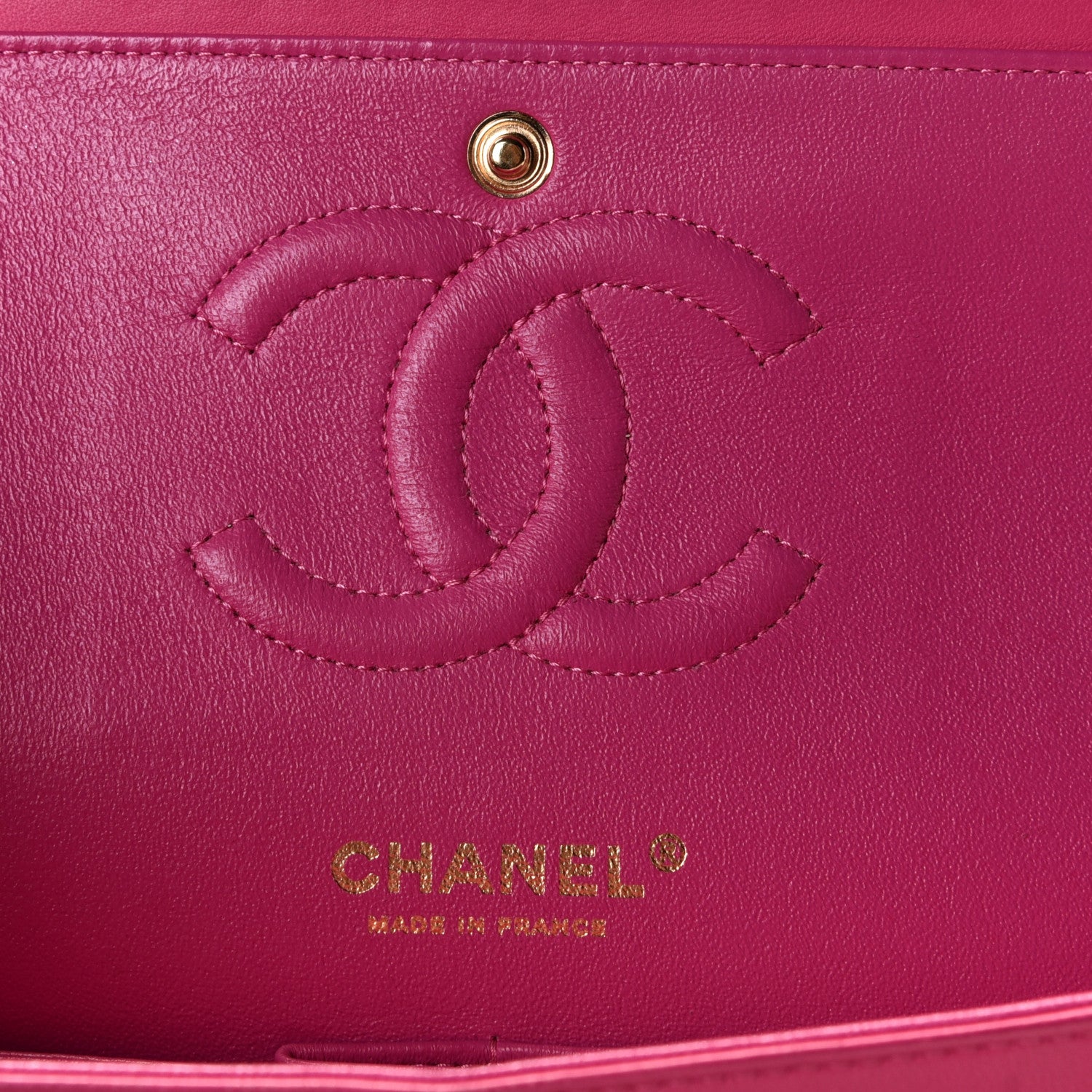 Chanel Lambskin Chevron Quilted Medium Double Flap Pink 6 of 12