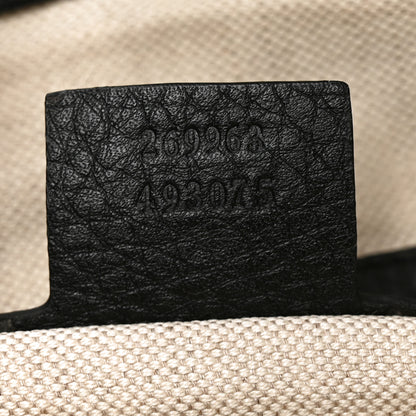 Gucci Pebbled Calfskin Ride Medium Top Handle Bag Black 7 of 10