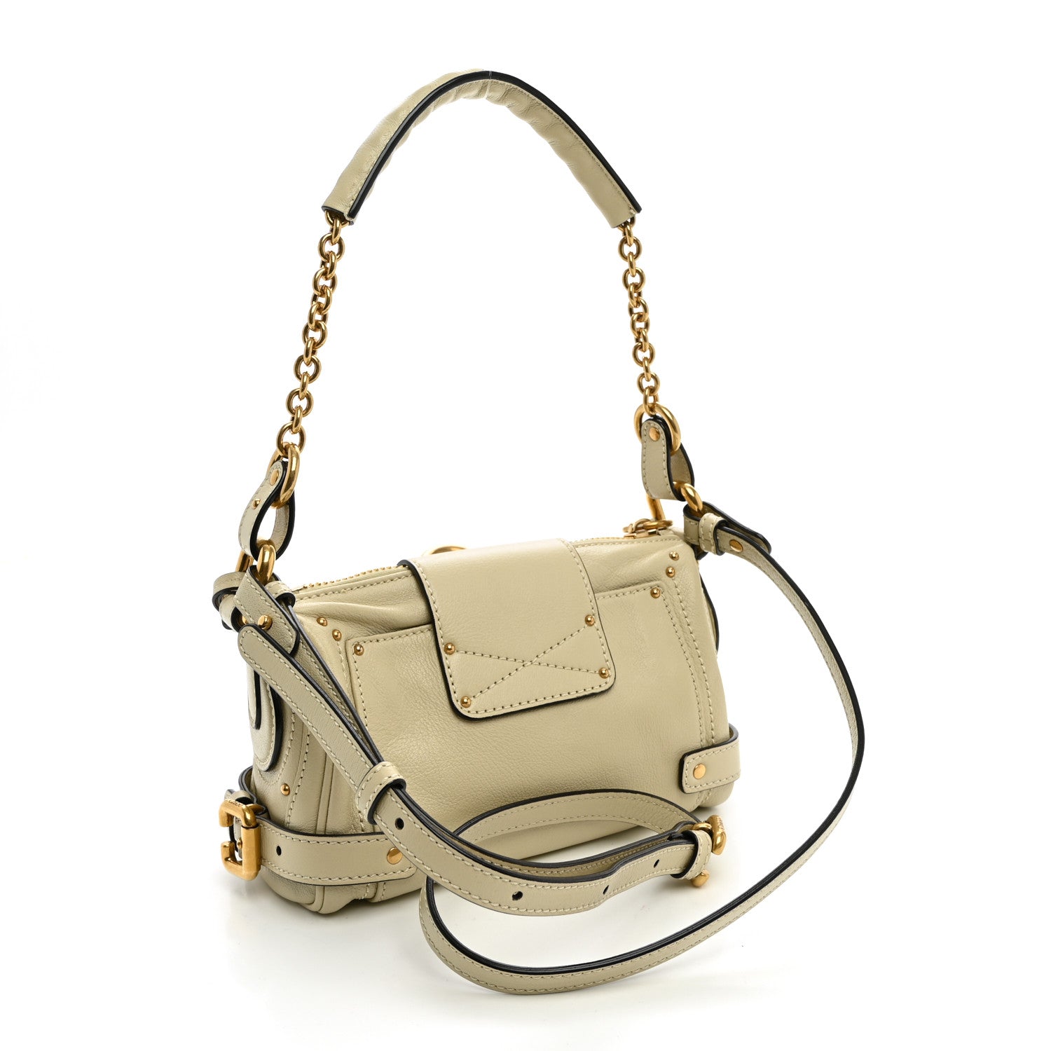 Chloe Grained Buffalo Small Paddington Chain Bag Cloudy Cream 3 of 9
