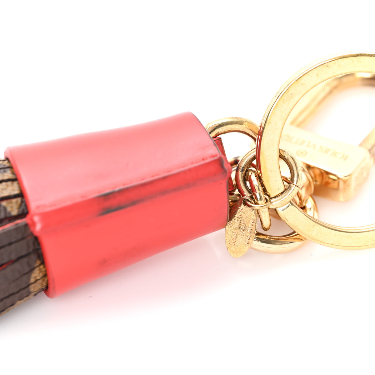 Monogram Tassel Bag Charm Red