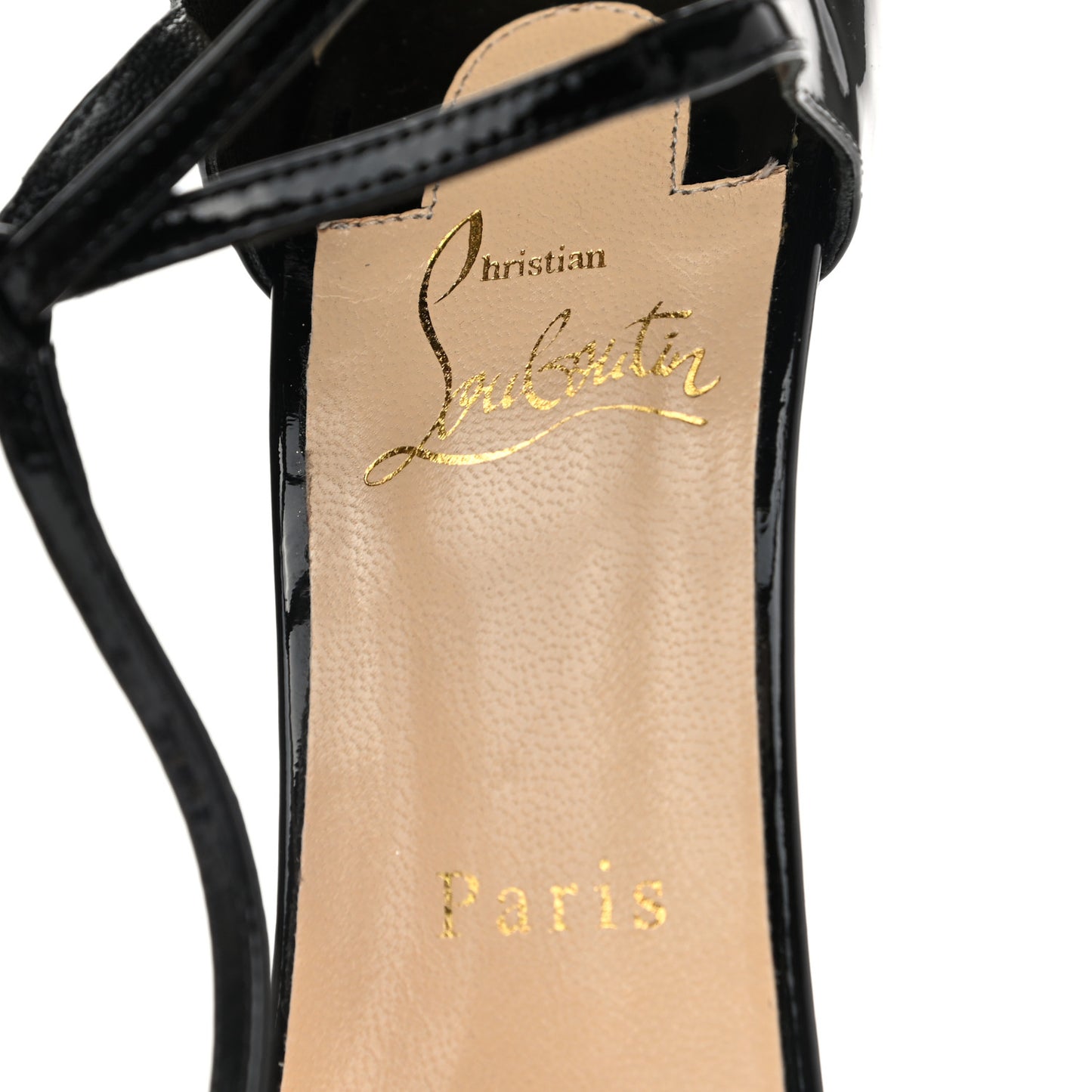 Patent 100 T-Strap Sandals 37.5 Black