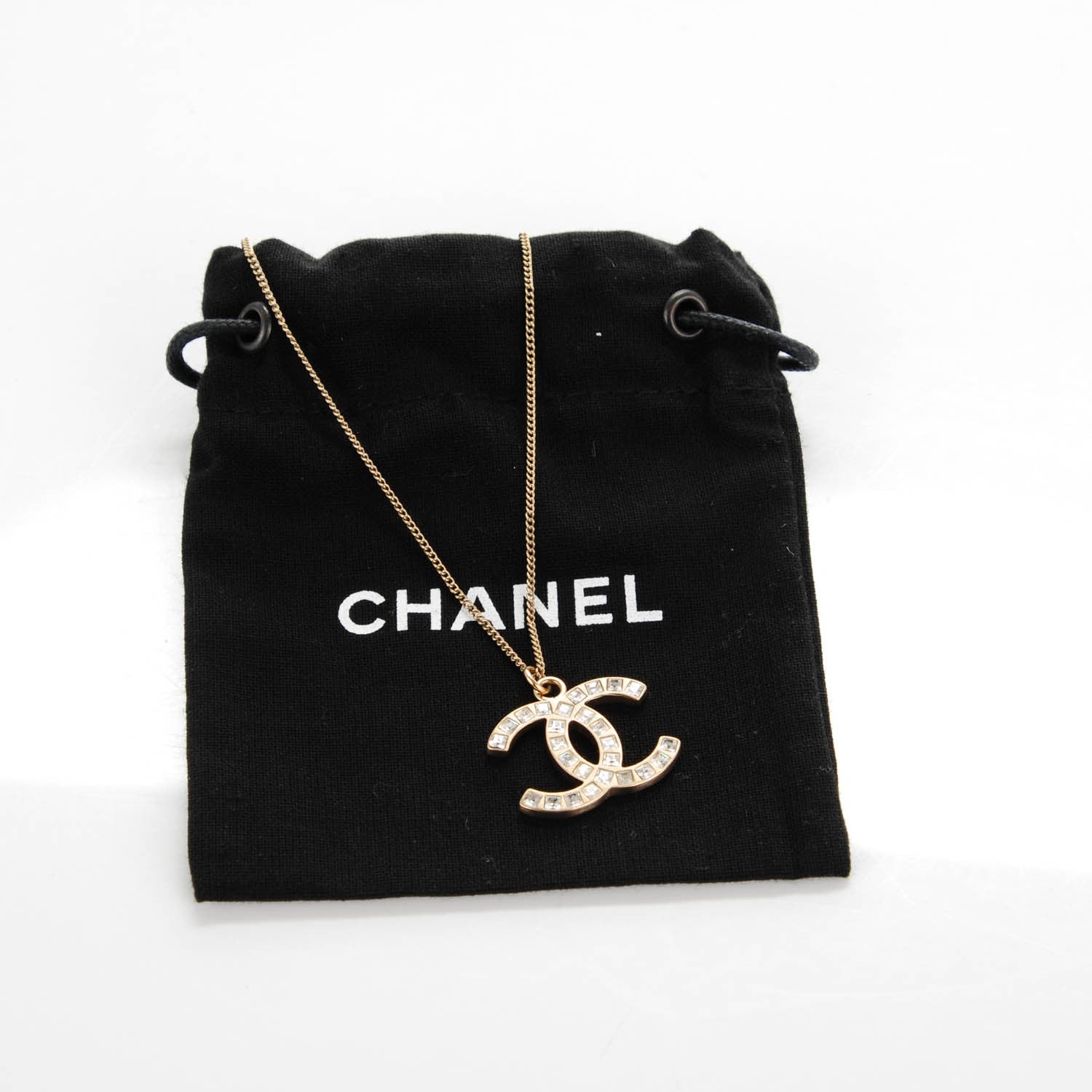 Chanel Baguette Crystal CC Necklace Gold 5 of 5