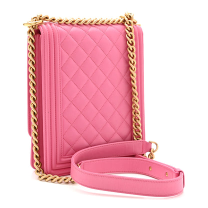 Chanel Calfskin Quilted North South Boy Flap Pink 3 of 15