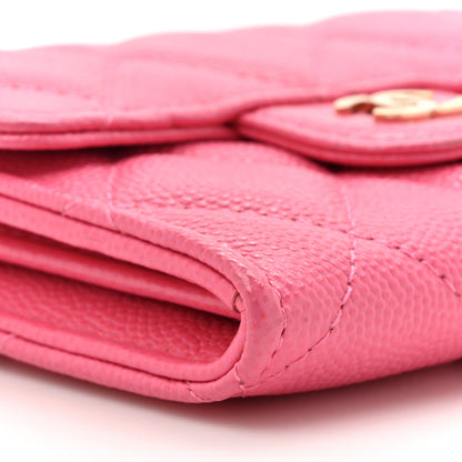 Chanel Caviar Quilted Flap Card Holder On Chain Pink 11 of 14