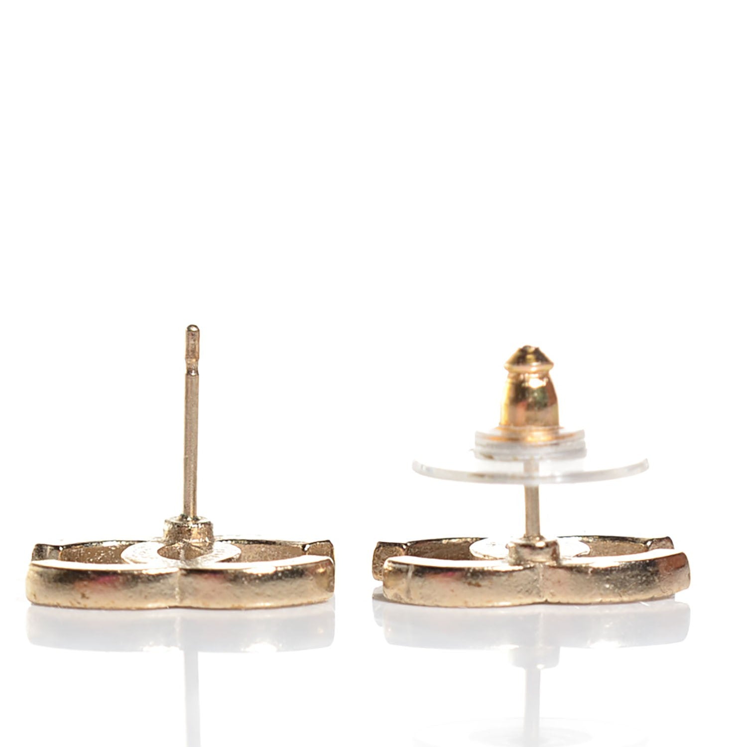 Chanel Crystal CC Earrings Gold 5 of 6