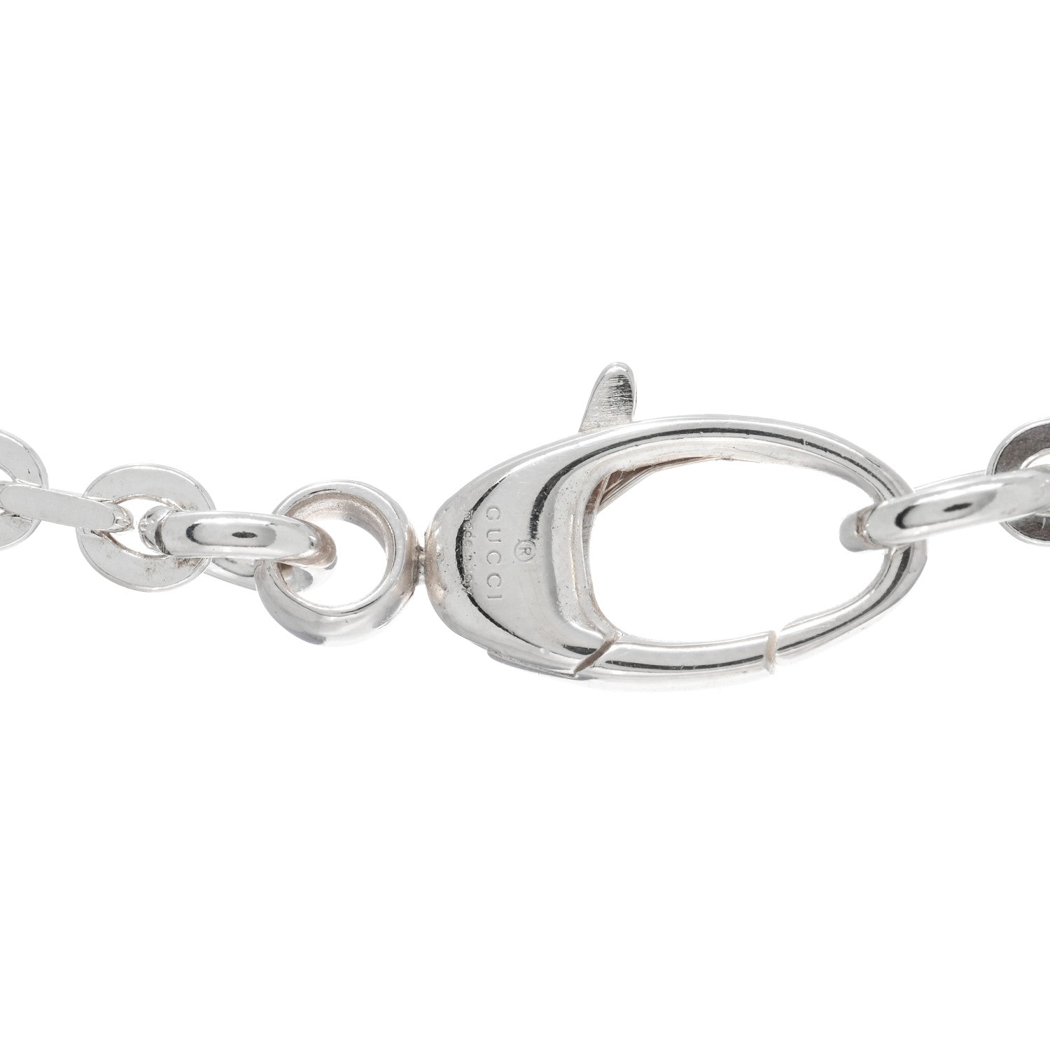 Gucci Sterling Silver Bamboo Pendant Necklace 4 of 4