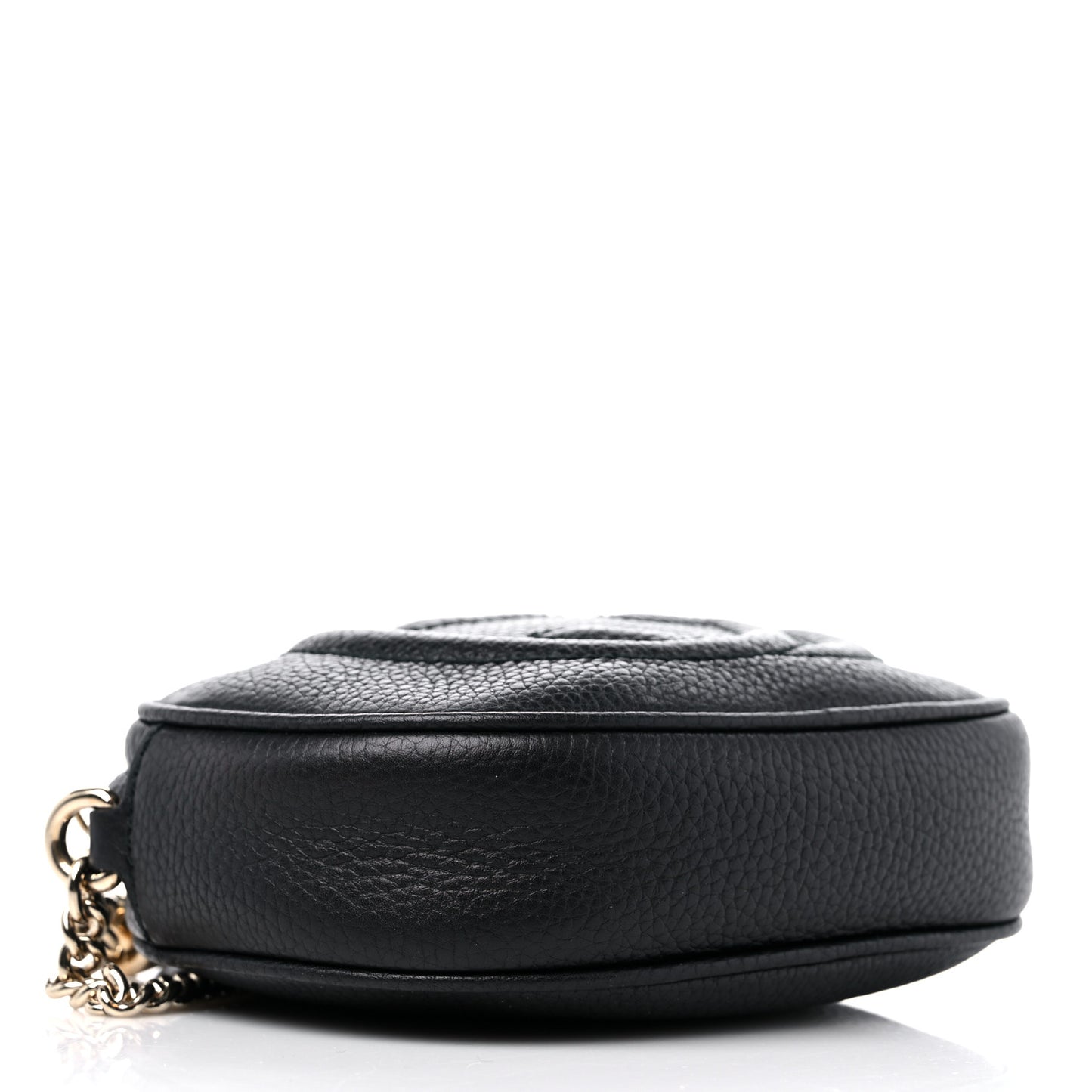 Pebbled Calfskin Mini Soho Chain Bag Black