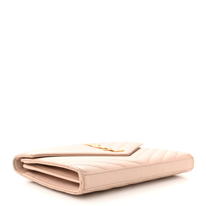 Saint Laurent Grain De Poudre Matelasse Chevron Monogram Chain Wallet 4 of 15