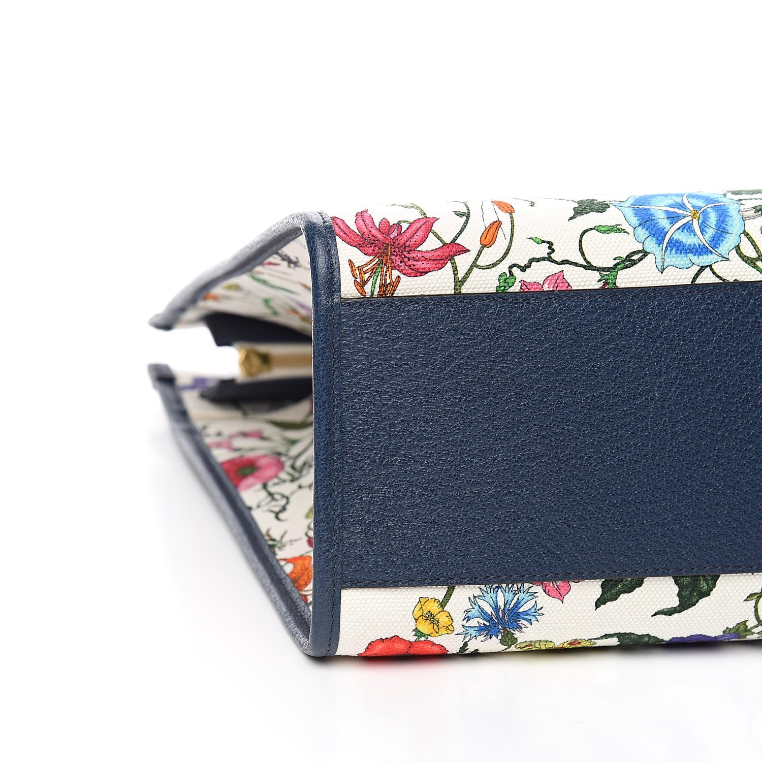 Gucci Canvas Large Flora Tote Navy Multicolor 8 of 10