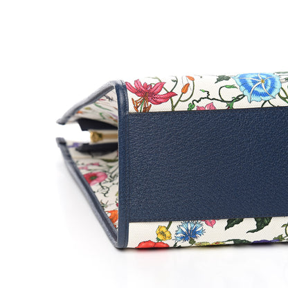Gucci Canvas Large Flora Tote Navy Multicolor 8 of 10