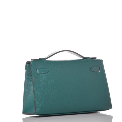 Hermes Epsom Kelly Pochette Clutch Malachite 4 of 24