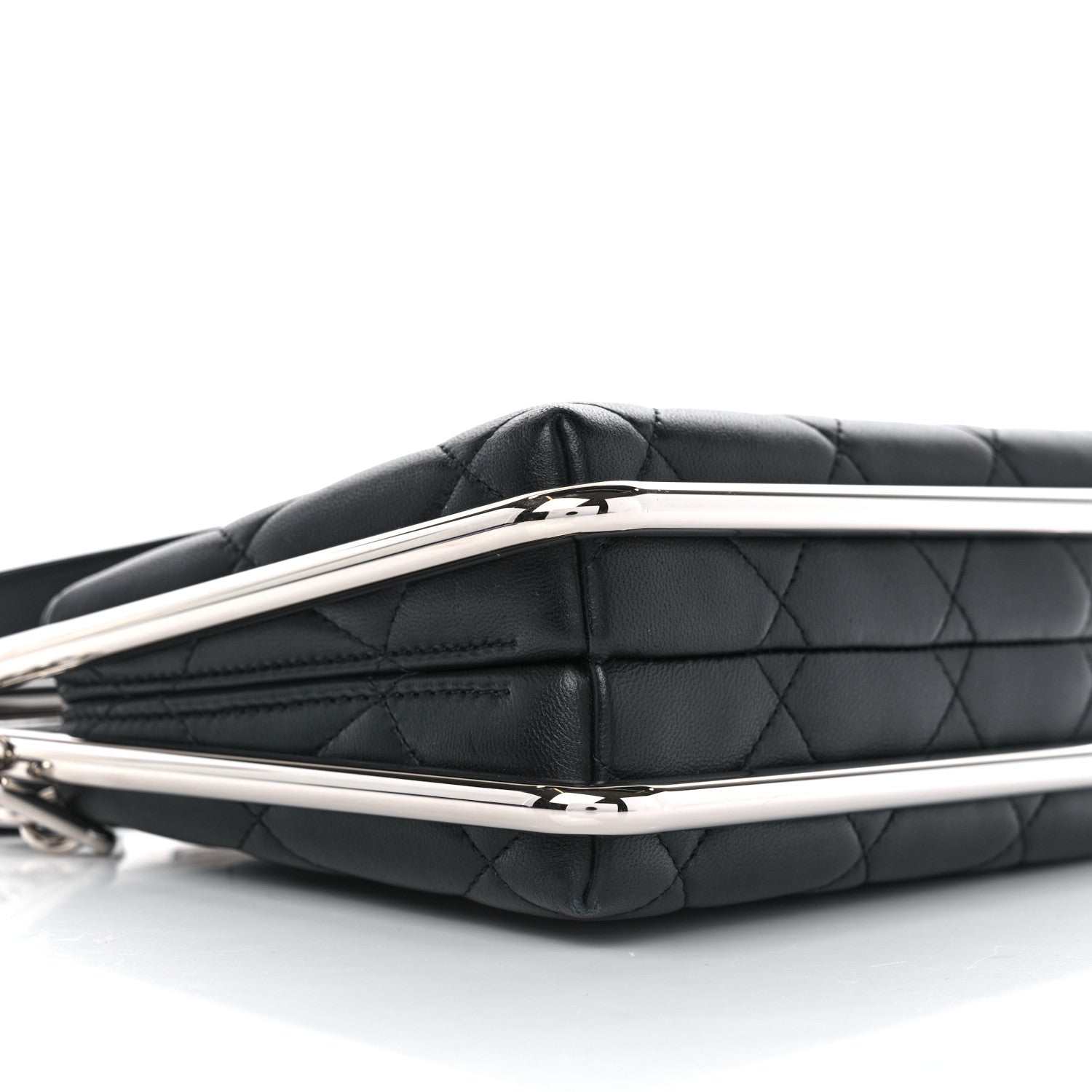 Chanel Quilted Lambskin Metal Bar Clutch Bag Black 9 of 11