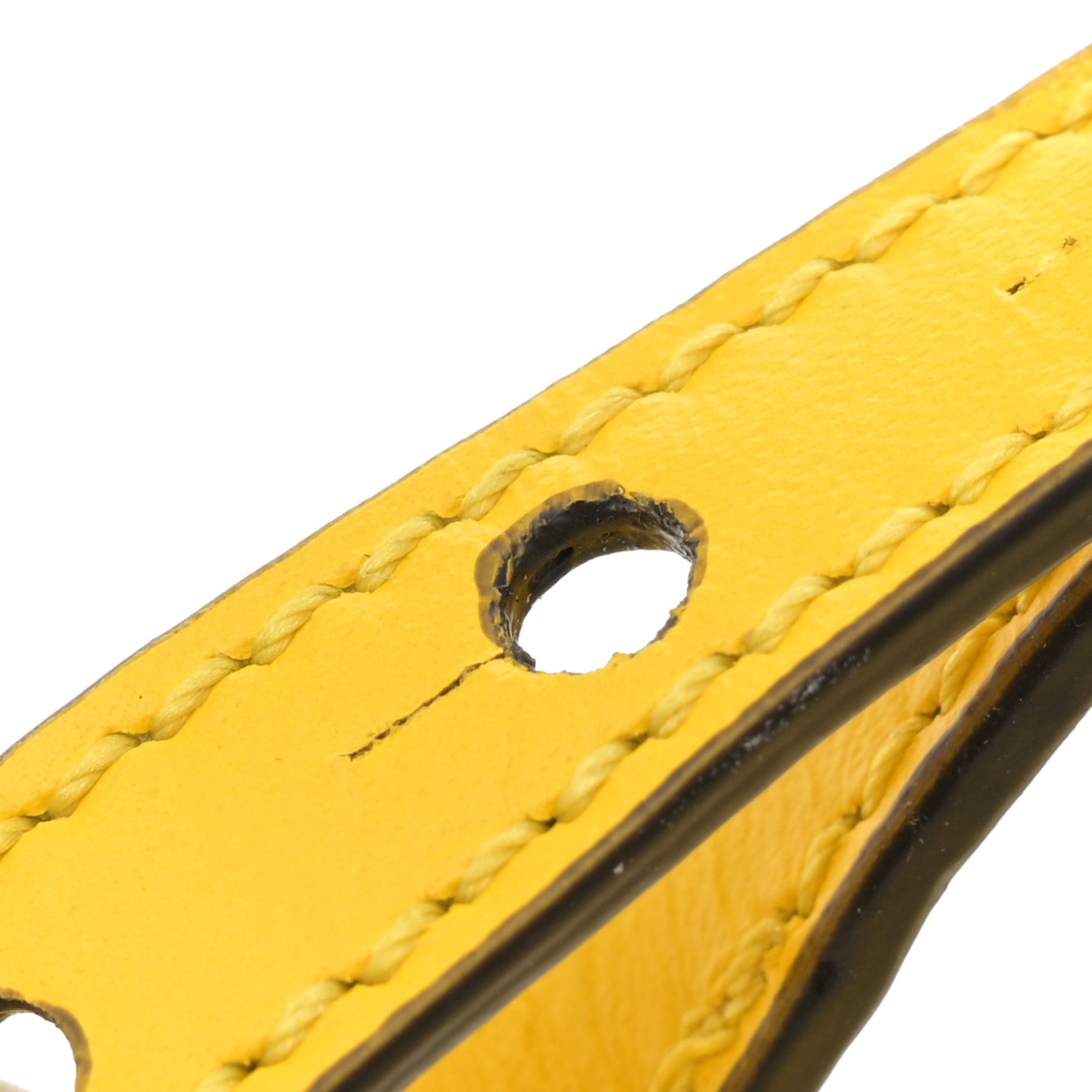 Fendi Canvas Vitello King FF Embroidered Medium Flat Baguette Grezzo Limone 13 of 13