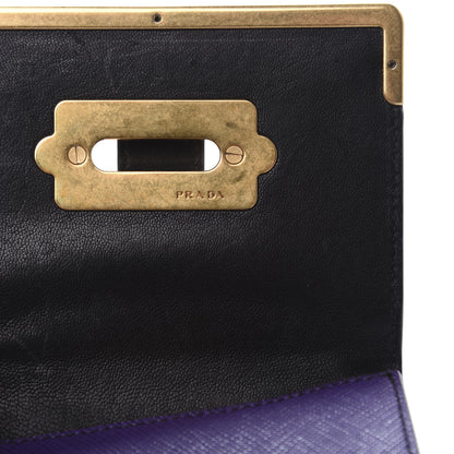 Prada Saffiano Astrology Mini Cahier Bag Viola Black 8 of 12
