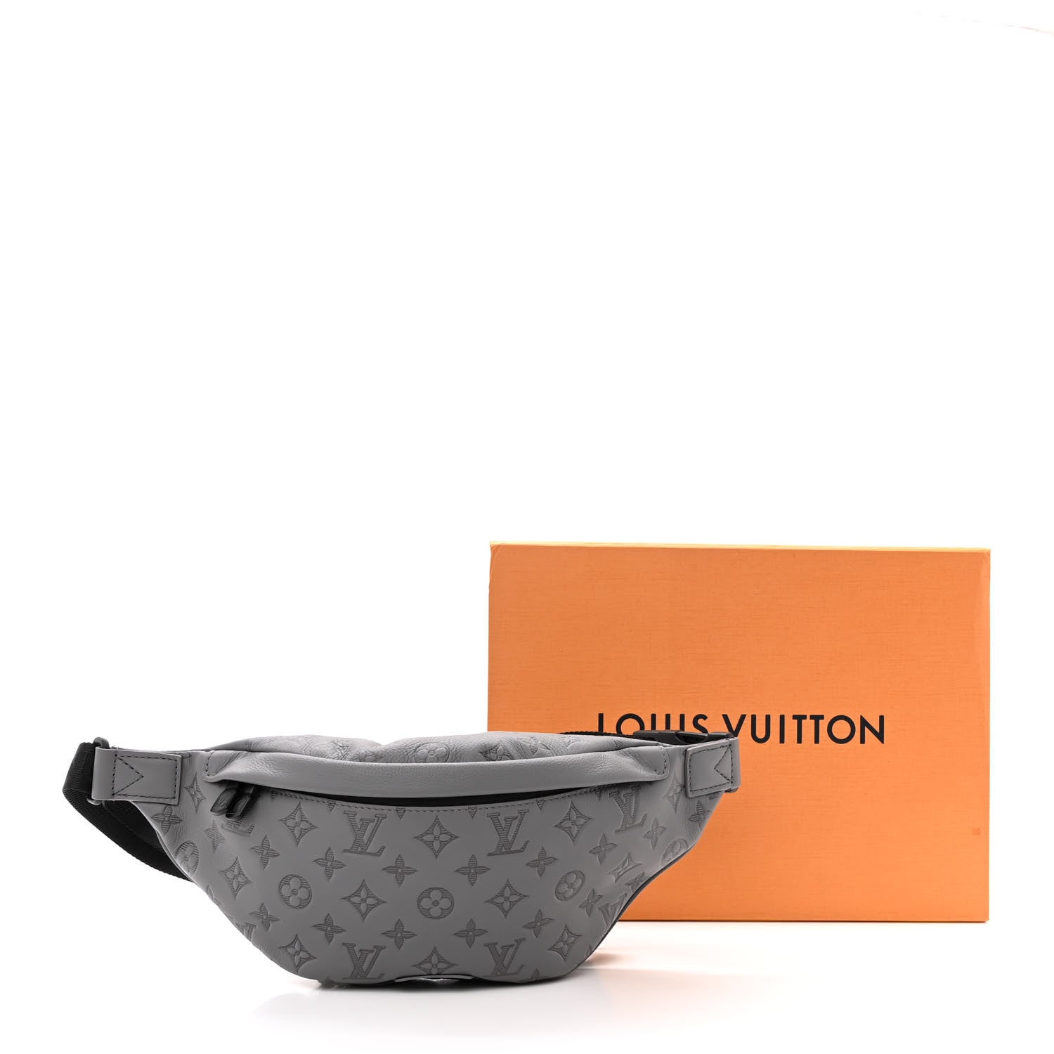 Louis Vuitton Calfskin Monogram Shadow Discovery Bumbag PM Gray 10 of 10