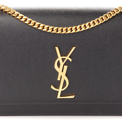 Saint Laurent Grain De Poudre Medium Classic Monogram Kate Satchel Black 7 of 9