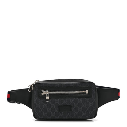 Gucci Soft GG Supreme Monogram Web Belt Bag Black Grey 1 of 11