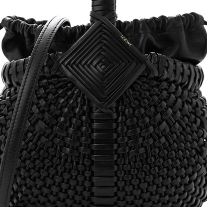 Loewe Calfskin Woven Mini Diamond Basket Bag Black 9 of 11
