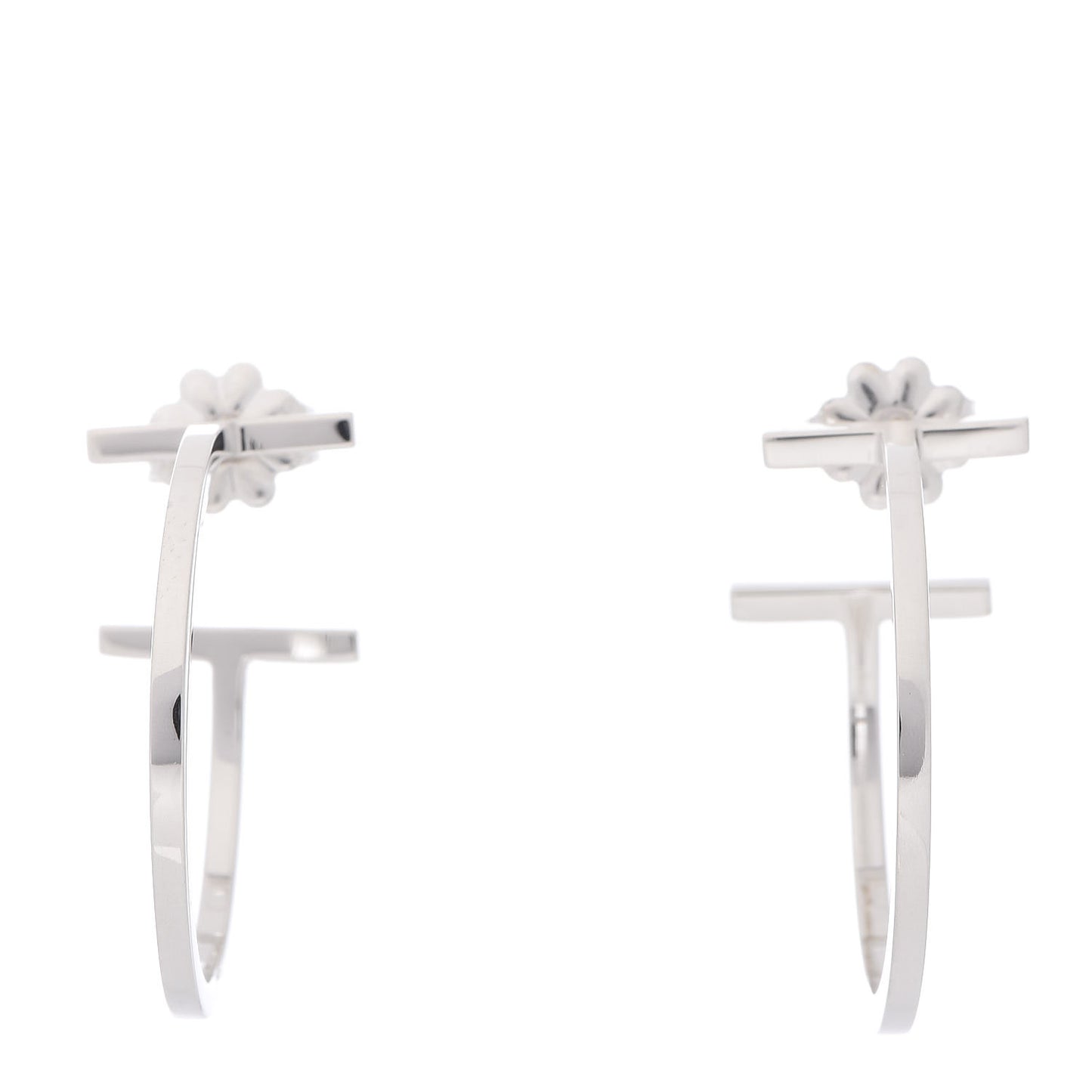 Sterling Silver Small T Wire Hoop Earrings