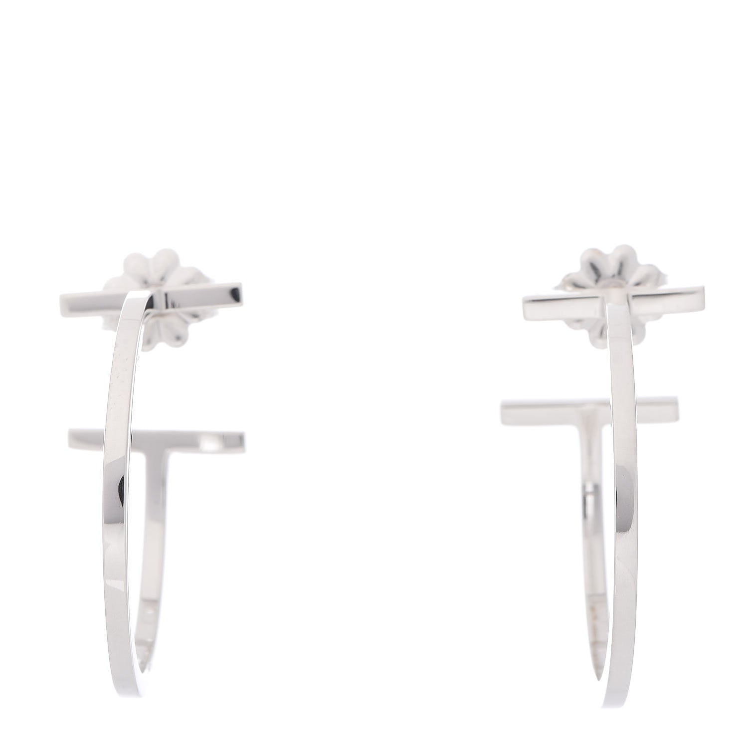 Tiffany Sterling Silver Small T Wire Hoop Earrings 1 of 6