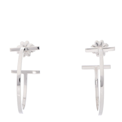 Tiffany Sterling Silver Small T Wire Hoop Earrings 1 of 6