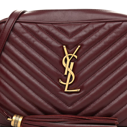Saint Laurent Calfskin Matelasse Monogram Lou Camera Bag Dark Legion Red 8 of 11