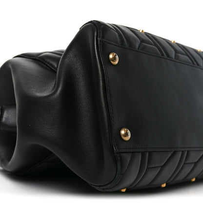 Gucci Calfskin Matelasse Studded Medium GG Marmont Tote Black 9 of 11