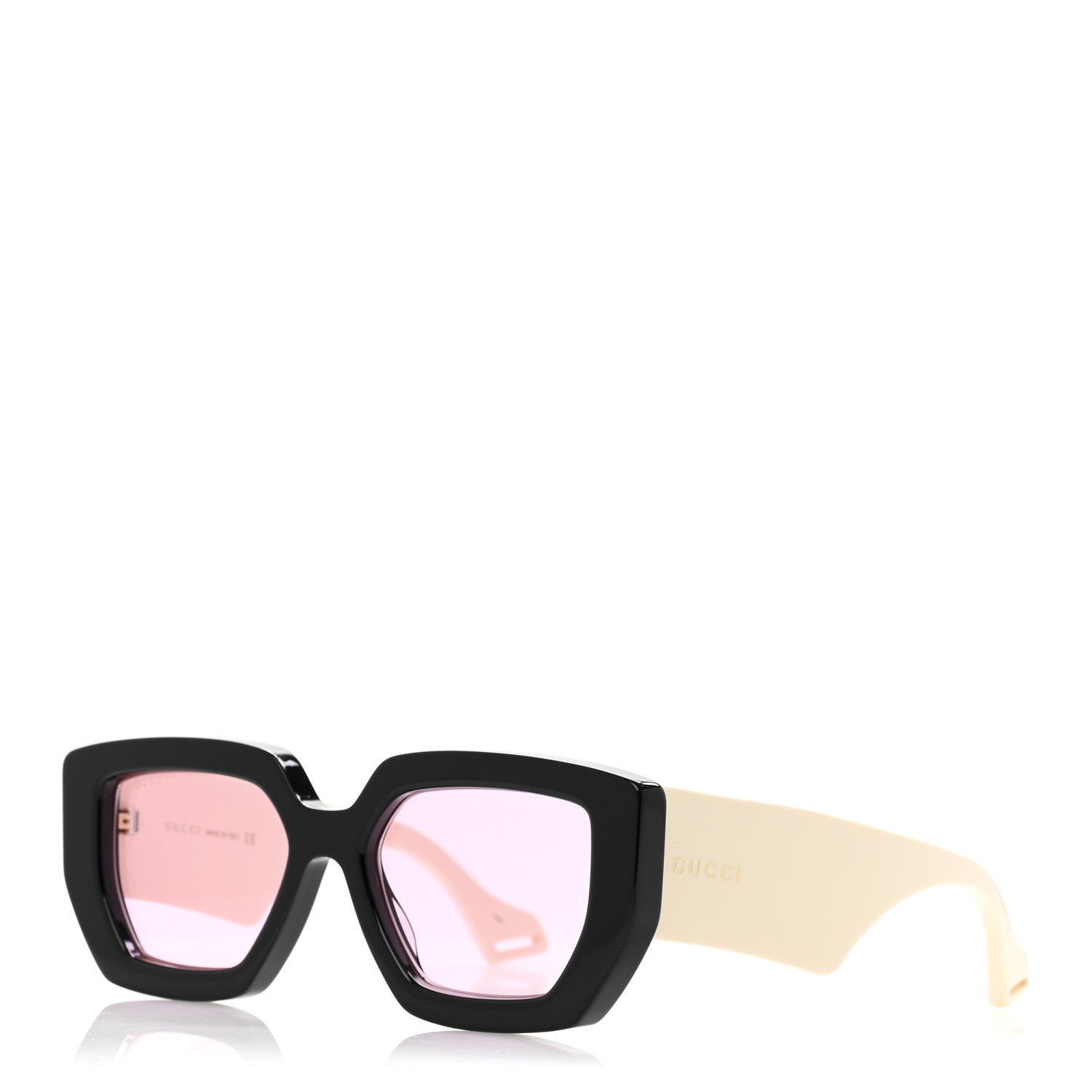 Gucci Square Frame Sunglasses GG0630S Black Ivory 1 of 9