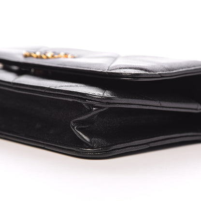 Chanel Goatskin Quilted 19 Wallet On Chain WOC Black 13 of 15