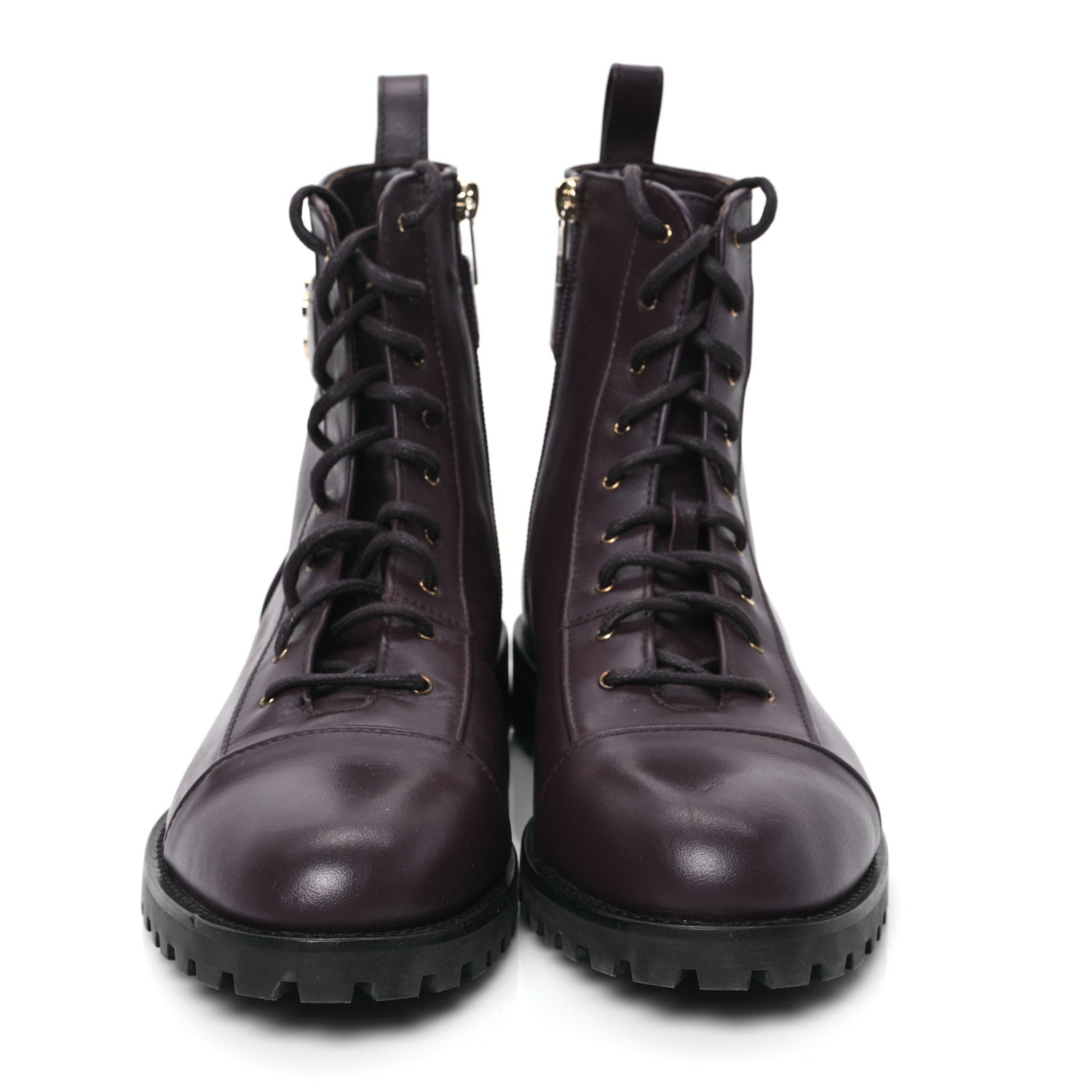 Jimmy Choo Calfskin Combat Boots 41.5 Brown 2 of 10