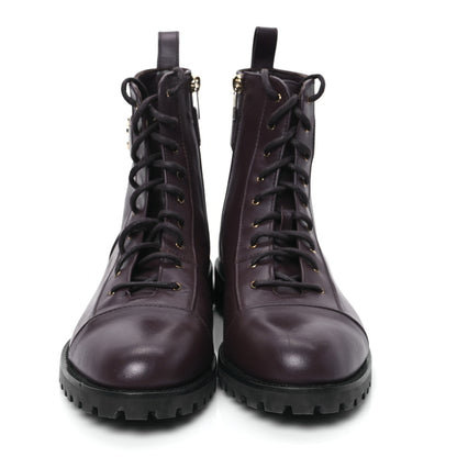 Jimmy Choo Calfskin Combat Boots 41.5 Brown 2 of 10