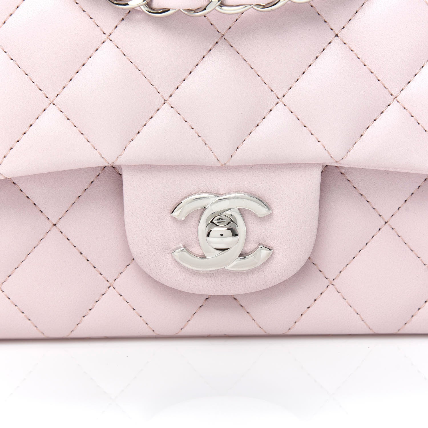 Chanel Lambskin Quilted Mini Rectangular Flap Light Pink 10 of 11