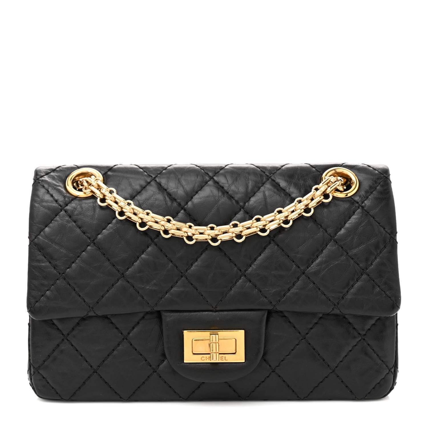 Chanel Aged Calfskin Quilted 2.55 Reissue Mini Flap Black 1 of 11