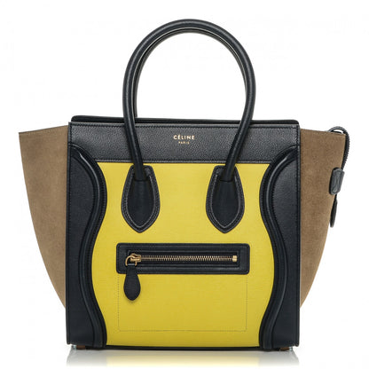 Celine Nubuck Grained Calfskin Micro Tri-Color Luggage Fluo Yellow 1 of 6