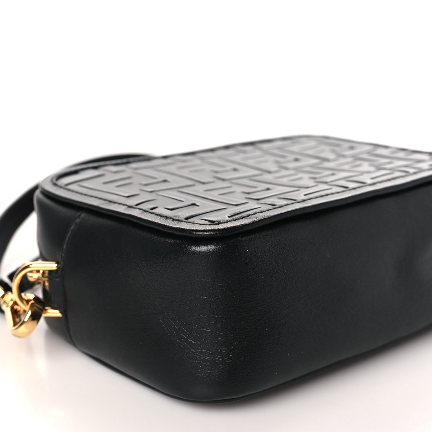 Fendi Vitello Century FF 1974 Embossed Mini Camera Case Black 8 of 9